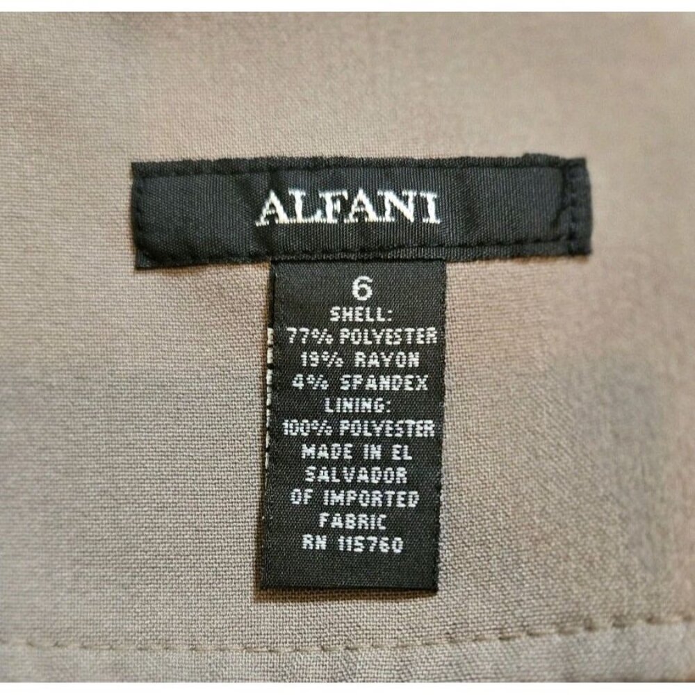 Alfani Skirt Size 6 Tan Pencil Straight Cut Stretch Back Slit Office‎ Career